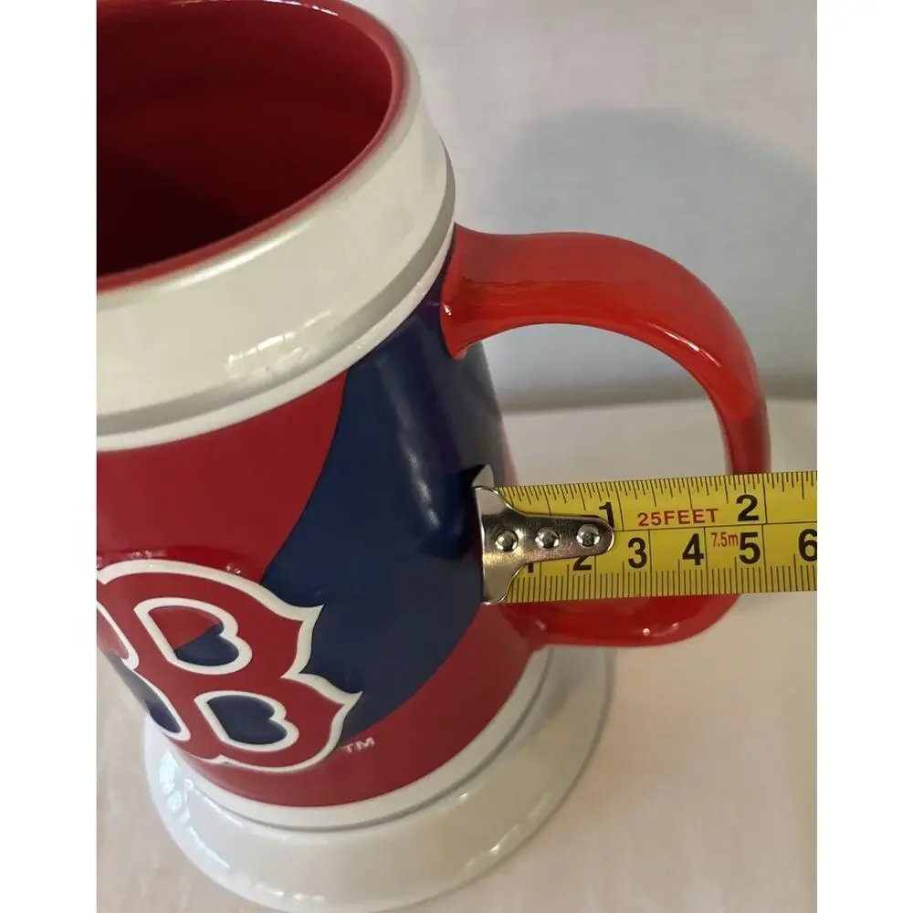 Boston Red Sox Sculpted Ceramic Tankard Mug by Boelter Brands Official Sticker - Picture 9 of 11